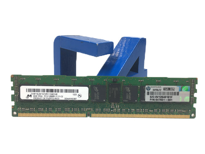 HP 647651-081 8GB (1X8GB) 1600MHZ PC3-12800 CL11 SINGLE RANK ECC REGISTERED DDR3 SDRAM DIMM GENUINE HP MEMORY KIT FOR HP PROLIANT SERVER DL360P ML350P BL460C BL660C GEN8