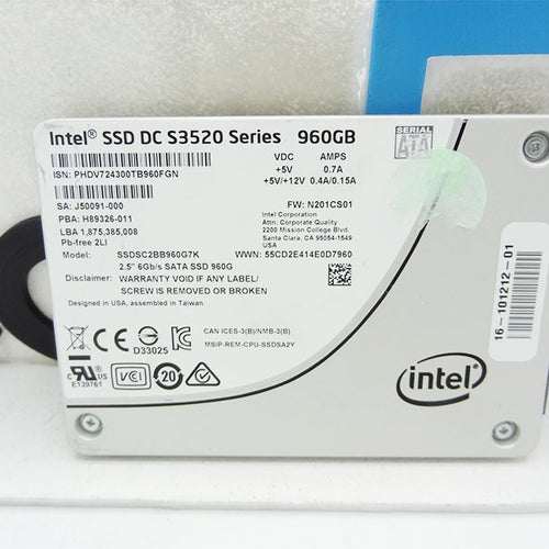 CISCO 16-101212-01 960GB 6gbps SATA SSD Intel SSDSC2BB960G7K