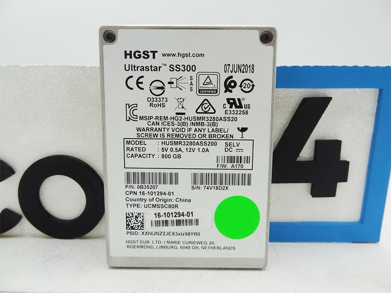 CISCO 16-101294-01 800gb 12gbps SAS SSD HGST HUSMR3280ASS200 SS300