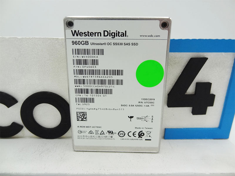 CISCO 16-101504-01 960gb WD Ultrastar DC SS530 SAS SSD 0P40603 WUSTR1596ASS205