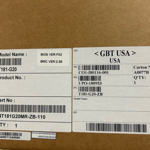 GIGABYTE T181-G20 1U DUAL SCALABLE 4x V100 SXM2 SOCKET SERVER
