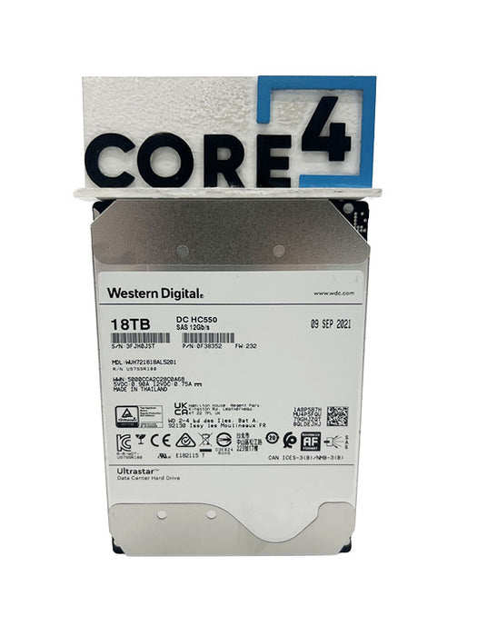WD WUH721818AL5201 WD Ultrastar DC HC550 18TB SAS 3.5in Enterprise HDD