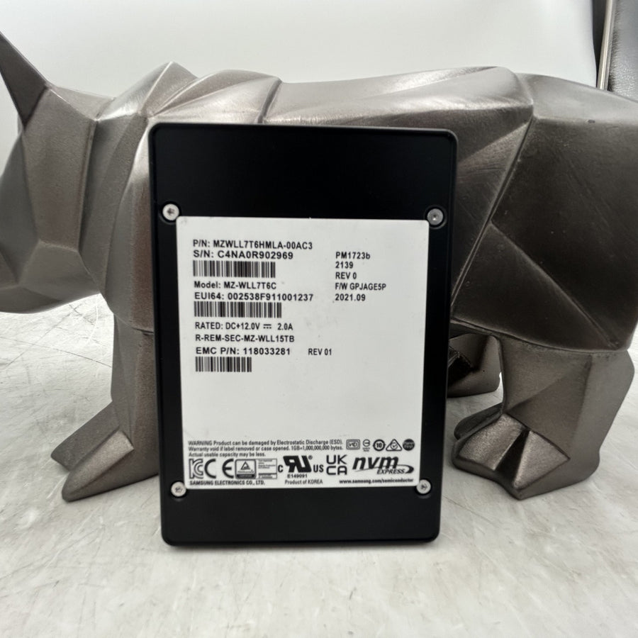 EMC MZ-WLL7T6C 7.68TB NVME GEN3 U.2 PM1723B 2.5in SSD