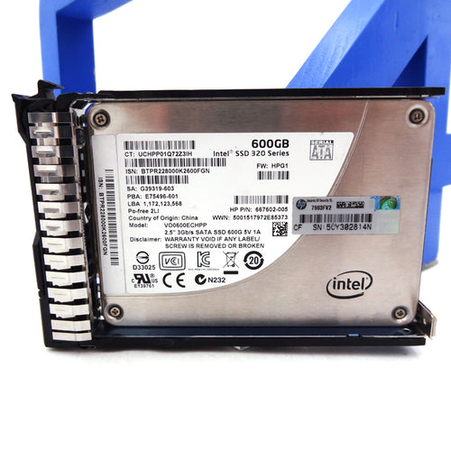HP 692319-001 HP SPS-DRV SSD 600GB 2.5 3G SATA SC MLC
