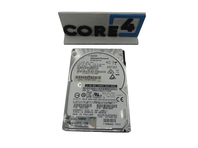 HP 768788-004 HPE 1.2TB 12G 10K 2.5 SAS HDD
