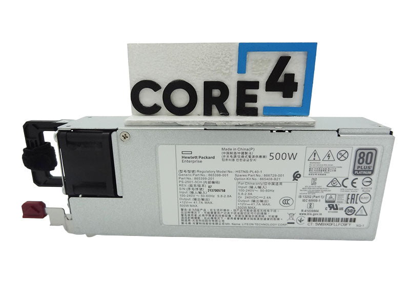 HP 865408-B21 HPE 500W PLATINUM POWER SUPPLY