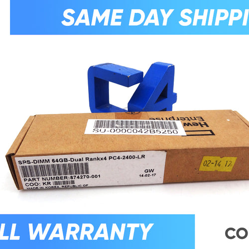 HP 874270-001 64GB QUAD RANK PC4-2400-LR DIMM - 859992-B21