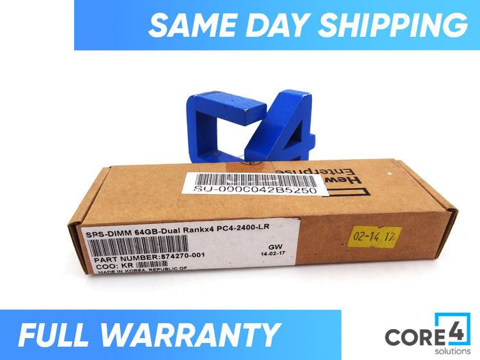 HP 874270-001 64GB QUAD RANK PC4-2400-LR DIMM - 859992-B21