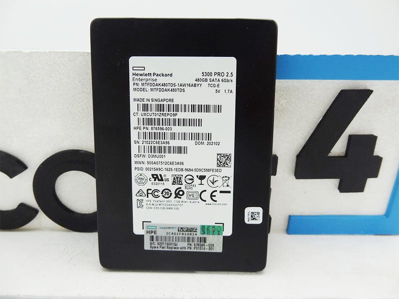 HP 876596-003 DRV,BOOT, SS, 480G, SATA, 2.5,MC5300 TCG