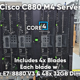 Cisco C880 M4 Server w/ 4x Blades ea w/ 2x E7-8880 V3, 48x 32GB Dimm - Fully Configured SAP HANA Solution