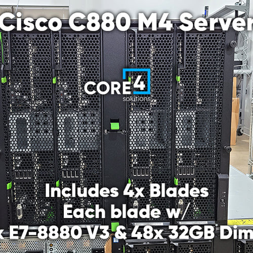 Cisco C880 M4 Server w/ 4x Blades ea w/ 2x E7-8880 V3, 48x 32GB Dimm - Fully Configured SAP HANA Solution