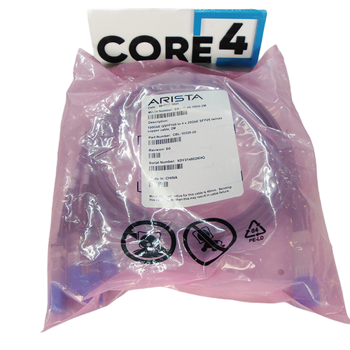 ARISTA CAB-Q-4S-100G-2M 100GB-CR4 QSFP to 4 x 25GB-CR SFP Copper Breakout Cable 2M