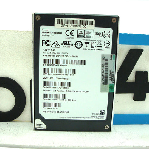 HP DDYE1920S5XNNMRI HPE 3PAR SS 8000 1.92TB 6G 2.5INCH SAS SSD