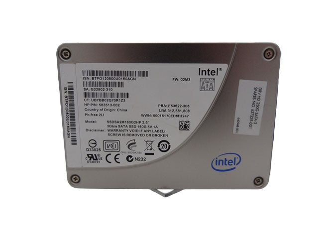 HP 583513-001 HP Intel 160Gb SATA 3G 2.5in SSD