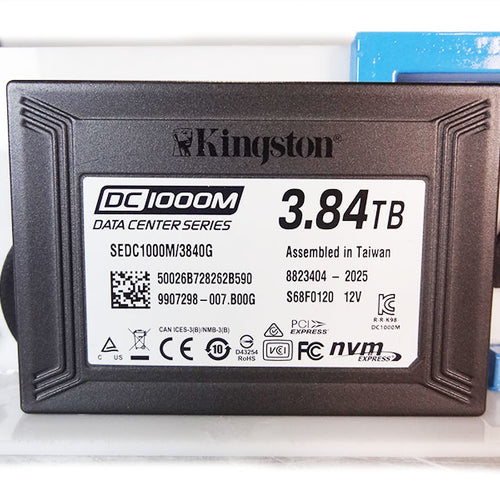 KINGSTON SEDC1000M3840G 3.84TB NVME GEN3 U.2 DC 1000M 2.5 SSD