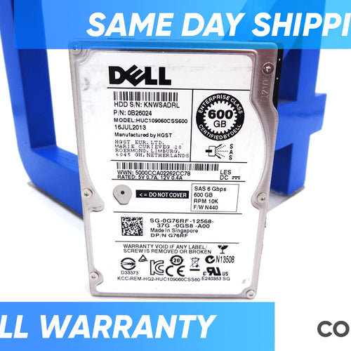DELL G76RF 600GB 10K 2.5 6GBPS HDD