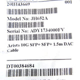 HP JH652A ARISTA 10G SFP+ SFP+ 1.5M DAC CABLE - CAB-SFP-SFP-1.5M