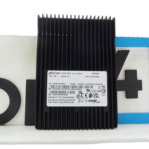 MICRON MTFDKCB3T8TDZ-1AZ1ZABYY 3.84TB NVME GEN4 U.3 7400 PRO 2.5 SSD