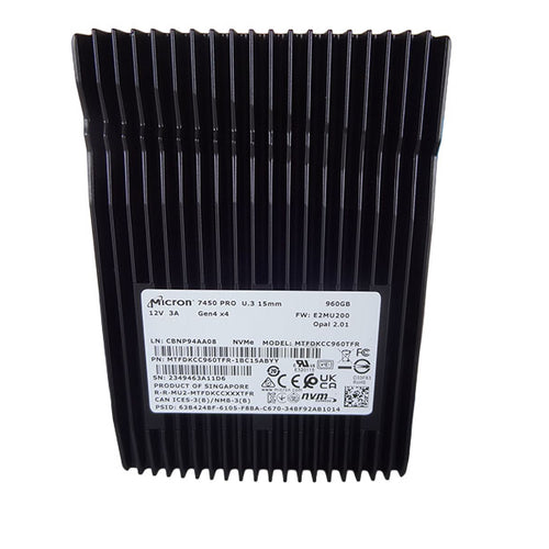 MICRON MTFDKCC960TFR 960GB MICRON 7450 NVMe U.3 GEN4 SSD