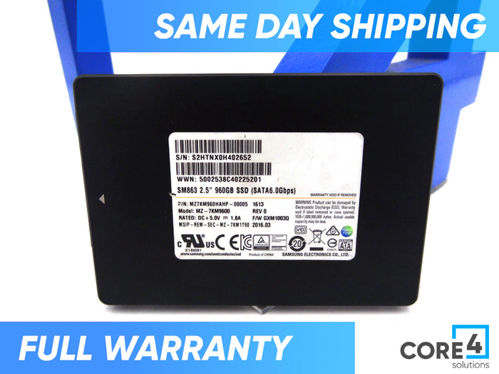 SAMSUNG MZ-7KM9600 960GB SM863 SATA 2.5 6GBPS SSD