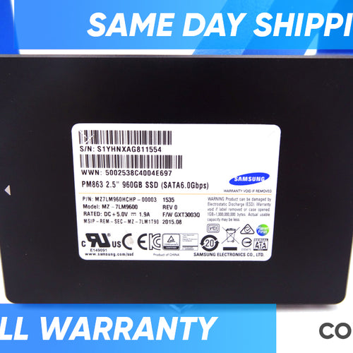 SAMSUNG MZ7LM960HCHP-00003 960GB 2.5 6GBPS PM863 SATA SSD