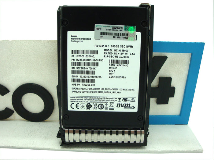 HP P26422-001 HPE 800GB U.3 PM1735 SFF MU SCN NVME G4 SSD