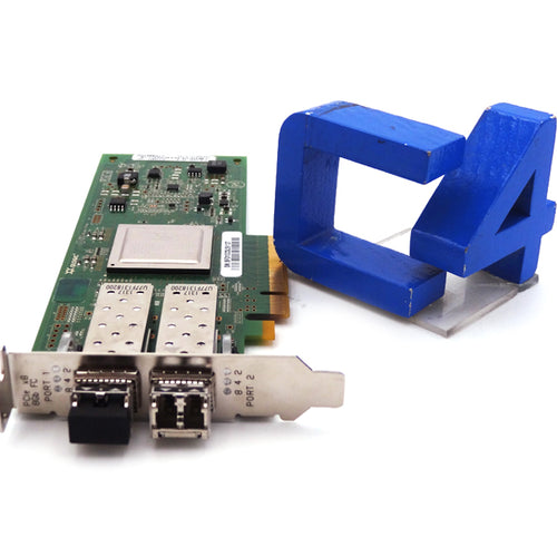QLOGIC QLE2562 8GB PCI-E DUAL PORT FIBER CARD - 6T94G, MFP5T, RW9KF