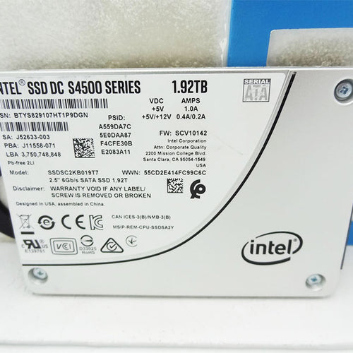 INTEL SSDSC2KB019T7 1.92TB S4500 2.5 6GBPS SATA SSD
