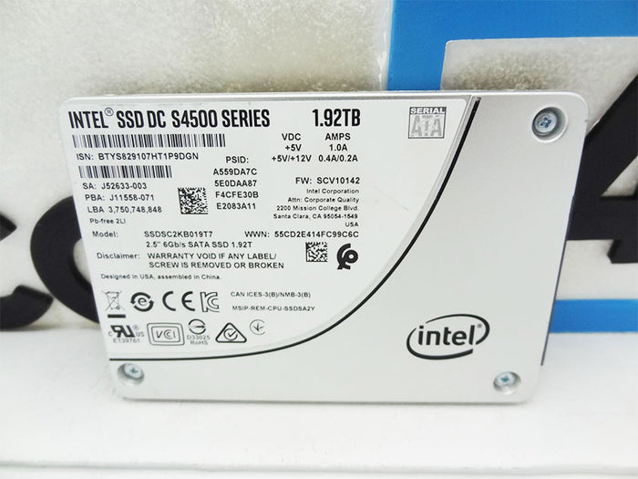 INTEL SSDSC2KB019T7 1.92TB S4500 2.5 6GBPS SATA SSD