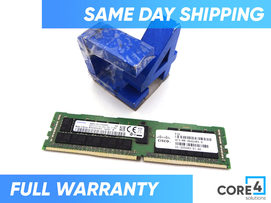 CISCO UCS-MR-X64G4RS-H 64GB DDR4-2666MHZ PC4-21300 RDIMM - HX-MR-X64G4RS-H