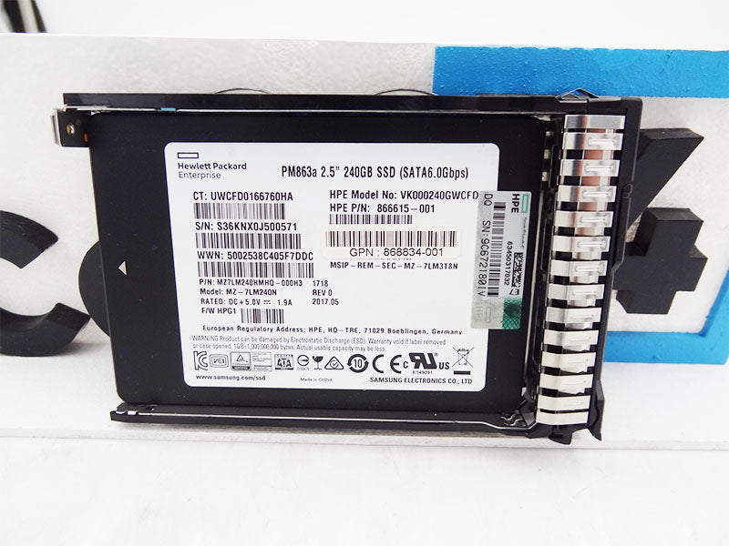 HP VK000240GWCFD 240GB 6G SATA 2.5in VE SC PLP SSD