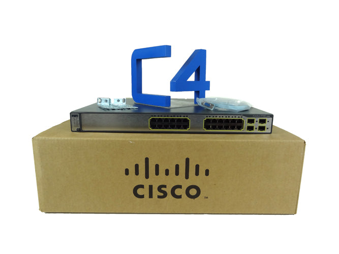 CISCO WS-C3750G-24TS-S1U CATALYST 3750G-24TS-S1U - SWITCH - 24 PORTS WITH 4 SFP -SMI 1U( CUT FACEPLATE). REFURBISHED