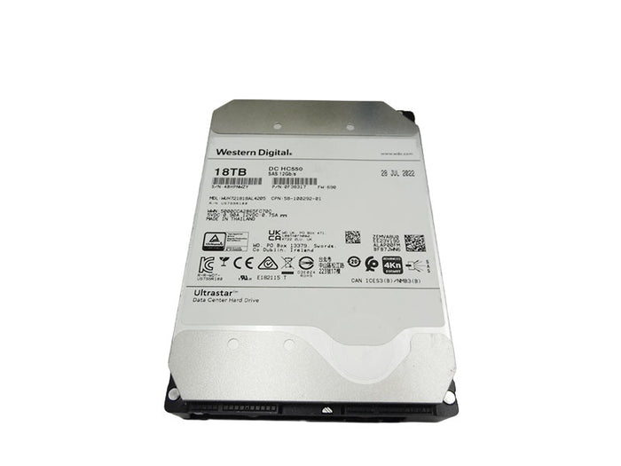 WD WUH721818AL4205 18TB DC HC550 SAS 12GBPS 0F38317 WUH721818AL4205