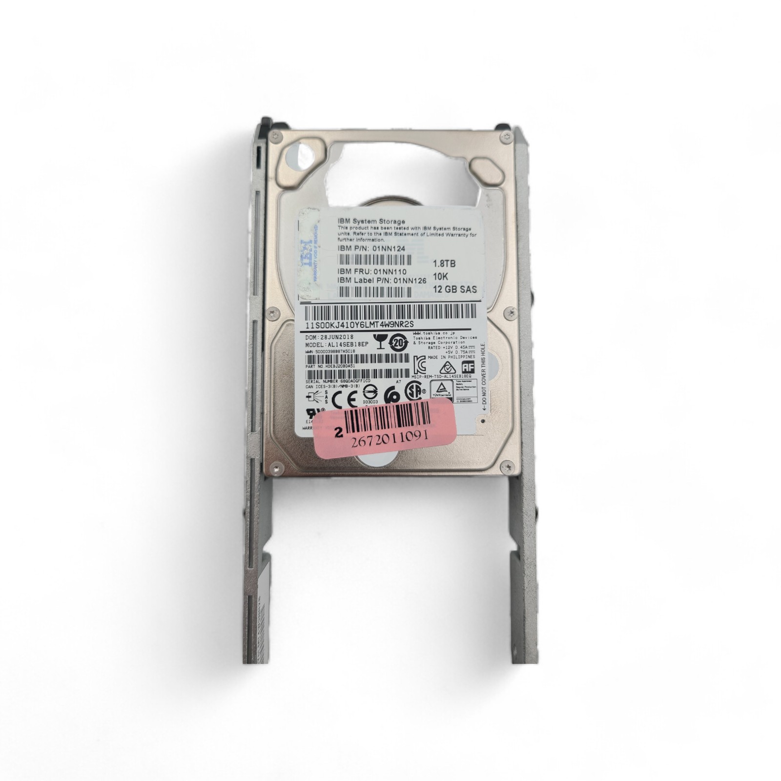IBM 01NN110 1.8TB 10K 12G SAS HDD