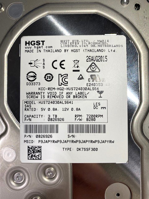 HITACHI 0B26926 3TB 7.2K 6GBPS SAS 3.5 HDD        "