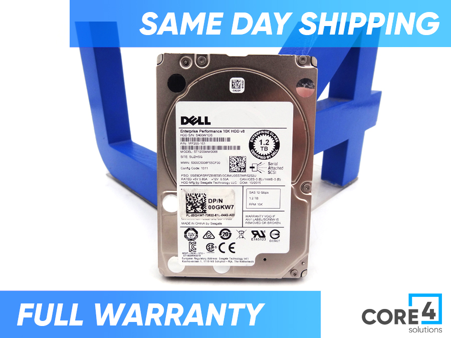 DELL 0GKW7 1.2TB 10K 12G SAS HDD 2.5in