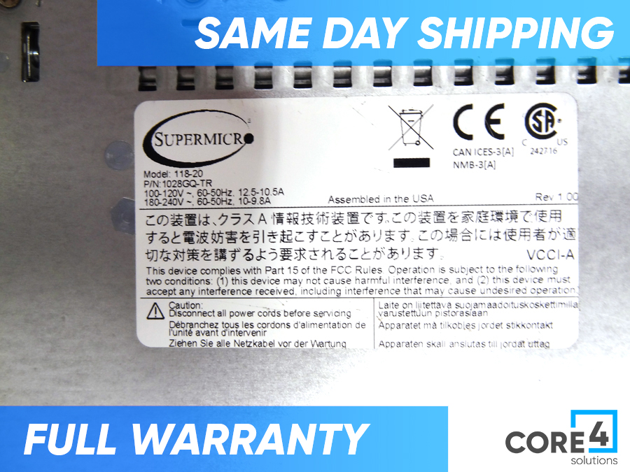 SUPERMICRO 1028GQ-TR 2X2.5 4XGPU V3/V4 SERVER