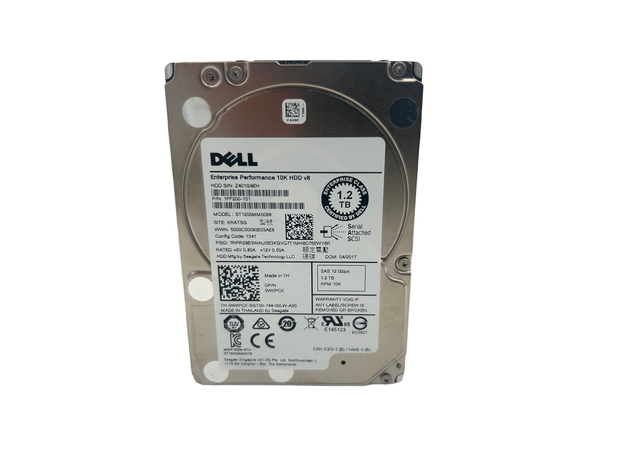 DELL WXPCX 1.2TB 10K 12GBPS 2.5 SAS HDD