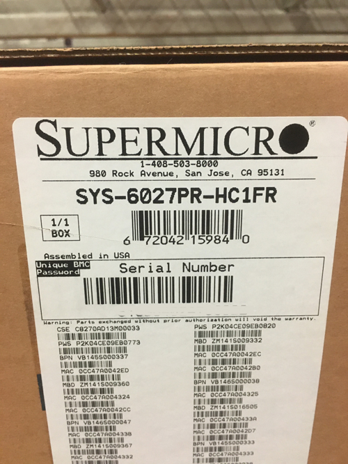 SUPERMICRO 6027PR-HC1FR 4-NODE X9 SYSTEM 3.5 DP I350 GB   