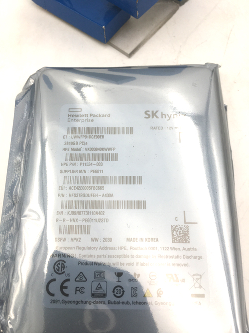 .HP HFS3T8GDUFEH-A430A 3.84TB PCI NVME 2.5 U.2 SSD       