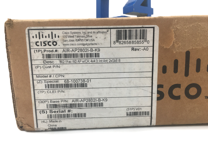 CISCO AIR-AP2802I-B-K9 802.11AC W2 AP WCA; 4X43; INT ANN