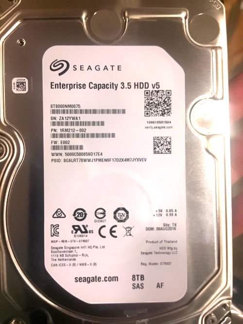 SEAGATE ST8000NM0075 8TB 7.2K 12G 3.5" 512N SAS HDD