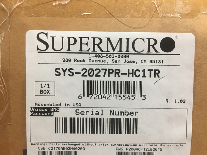SUPERMICRO 2027PR-HC1TR 4-NODE X9 SYSTEM DP X540 10GBASE-T