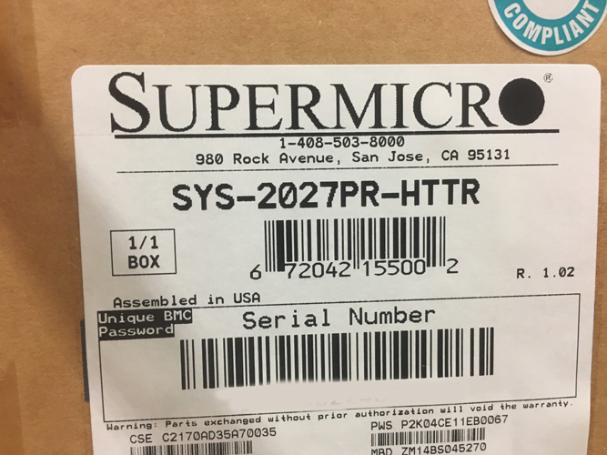 SUPERMICRO 2027PR-HTTR 4-NODE X9 SYSTEM X540 DP 10GBASE-T