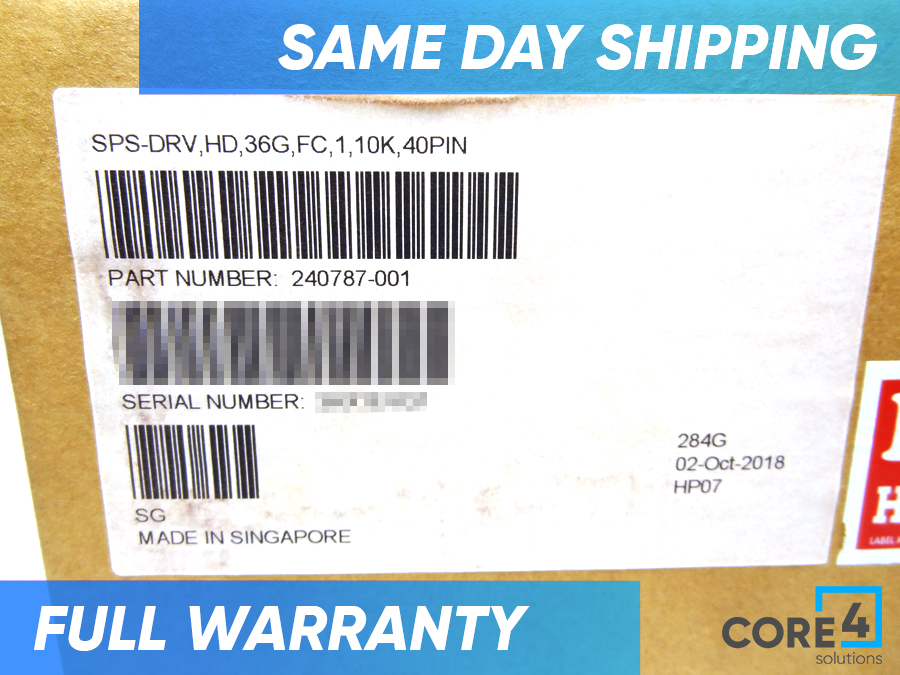 HP 240787-001 36GB 40PIN FC DRIVE 10K *New Bulk* - 238590-B21