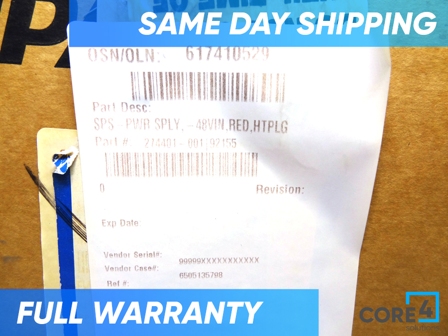 HP 274401-001 DL380 G3 DC REDUNDANT POWER SUPPLY *New Sealed* - 268290-B21, 251942-001, 251942-002 