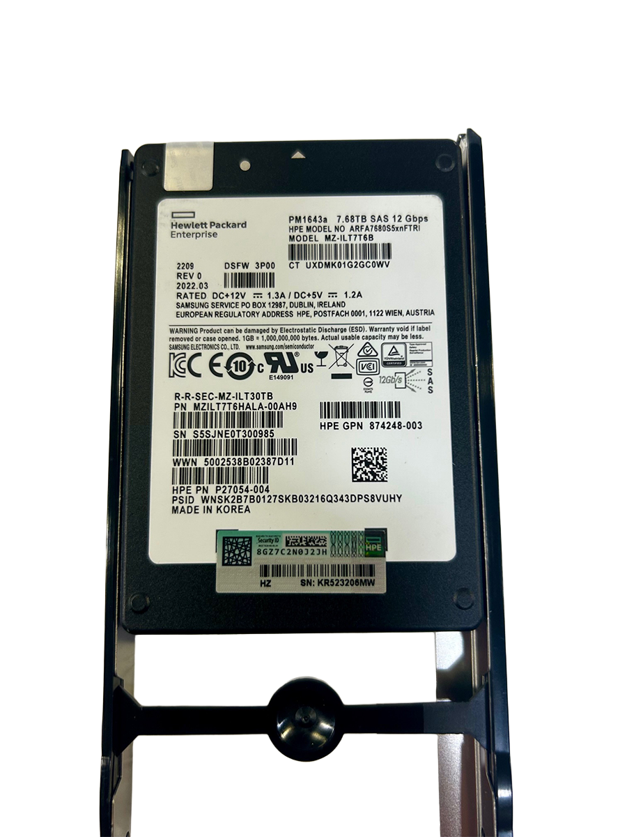 HP P13373-001 HPE PRIMERA 600 7.68TB SAS SFF (2.5IN) FIPS ENCRYPTED SSD