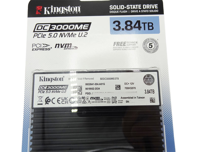 KINGSTON SEDC3000ME3T8 3.84TB NVME GEN5 U.2 DC3000ME 2.5 SSD