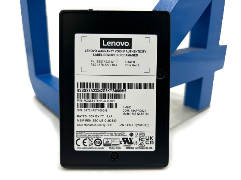 LENOVO MZQLB3T8HALS 3.84TB PM983 2.5 GEN3 U.2 NVME SSD