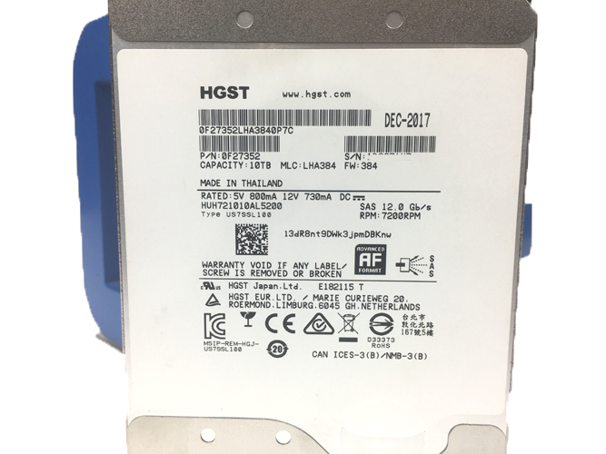 HITACHI HUH721010AL5200 10TB 12GBPS 7.2K SAS 512E 3.5 HDD 